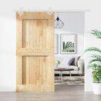 vidaXL Schuifdeur met beslag 100x210 cm massief grenenhout, Doe-het-zelf en Verbouw, Deuren en Horren, Verzenden, Nieuw