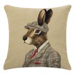 gobelin kussen jagers pet haas 45x45cm, Verzenden, Nieuw