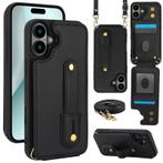 iPhone 17 Hoesje met Pasjeshouder en Draagkoord Zwart, Ophalen of Verzenden, Nieuw