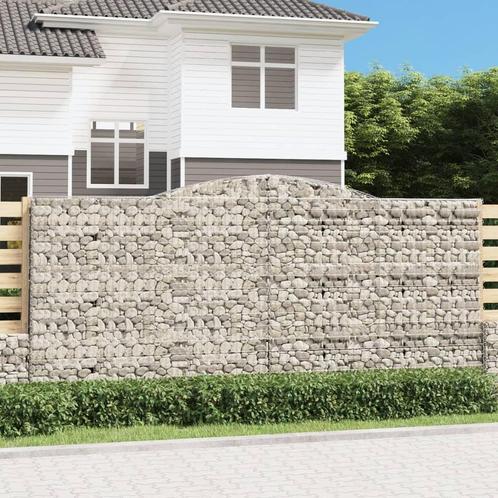 vidaXL Schanskorf gewelfd 400x30x180/200 cm gegalvaniseerd, Tuin en Terras, Bloembakken en Plantenbakken, 100 cm of meer, Nieuw