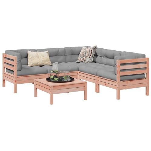 vidaXL 6-delige Loungeset met kussens massief douglas, Tuin en Terras, Tuinsets en Loungesets, Loungeset, Nieuw, Verzenden