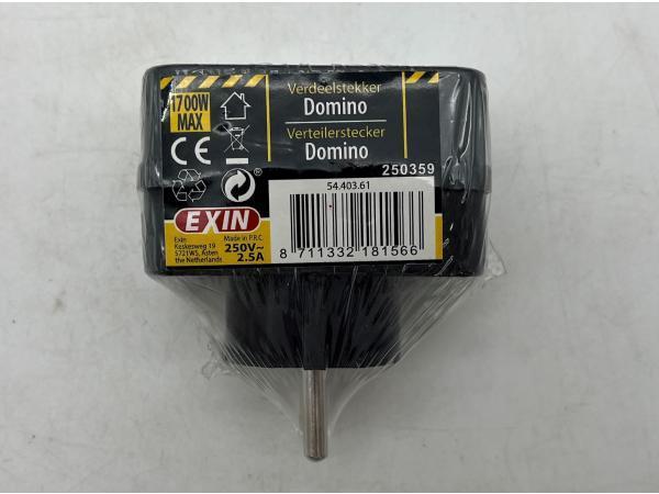 Veiling - 10x EXIN verdeelstekker zwart, Doe-het-zelf en Verbouw, Elektra en Kabels