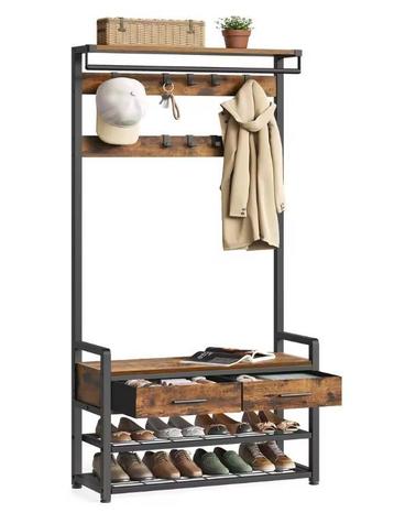 Kapstok met Schoenenbank en Lades – 6-in-1 Halmeubel met Hak beschikbaar voor biedingen