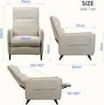 Fauteuil met armleuning - Relaxfauteuil - Relaxstoel - Beige, Verzenden, Nieuw