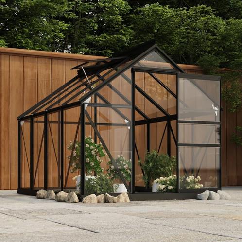 vidaXL Kweekkas 155x200,5x191 cm aluminium en glas, Tuin en Terras, Kassen, Nieuw, Verzenden