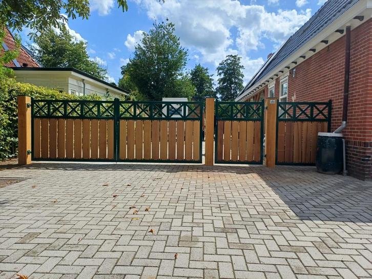 Maatwerk sierhekwerk, hekwerk, toegangspoort, sierpoort etc,, Tuin en Terras, Tuinhekken en Hekwerk, Sierhekwerk, Nieuw, Met poort