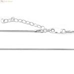 Zilveren ronde slang ketting 40-45 cm