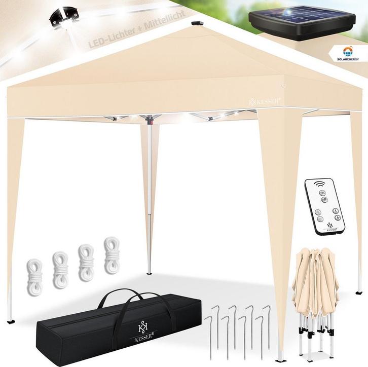 Partytent - Opvouwbaar - 3x3m - Paviljoen - Easy up - Beige, Huis en Inrichting, Overige Huis en Inrichting, Nieuw, Verzenden