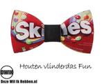 Houten vlinderdas Fun Skittles, Verzenden, Nieuw