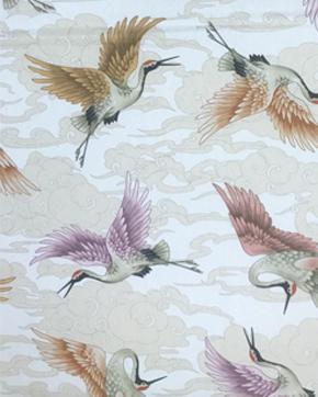 Poplin Katoen Satijnbinding Kraanvogels, Hobby en Vrije tijd, Stoffen en Lappen, Overige kleuren, Nieuw
