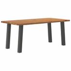 vidaXL Eettafel rechthoekig 180x90x74 cm massief eikenhout, Huis en Inrichting, Tafels | Eettafels, Verzenden, Nieuw