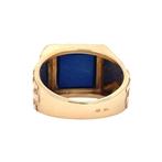 Gouden vintage zegelring met lapis lazuli 18 kt, Sieraden, Tassen en Uiterlijk, Ringen, Ophalen of Verzenden, Nieuw