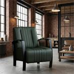 Leren fauteuil Glamour - Toledo Verde (donkergroen), Huis en Inrichting, Fauteuils, Nieuw, Ophalen of Verzenden, 50 tot 75 cm