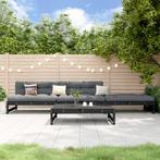 vidaXL 4-delige Loungeset massief grenenhout zwart, Verzenden, Nieuw, 4 zitplaatsen, Loungeset