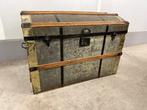 Kist - Hout, Metaal - Amerikaanse reiskist, Antiek en Kunst