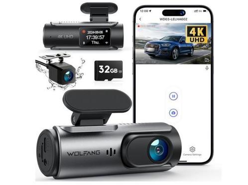 Veiling - WOLFANG WD003 Dash Cam Front en Rear 4K, Auto diversen, Dashcams