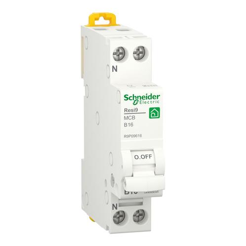 Schneider installatieautomaat / 1-polig + nul, B16A / Resi9, Doe-het-zelf en Verbouw, Elektra en Kabels, Nieuw, Ophalen of Verzenden
