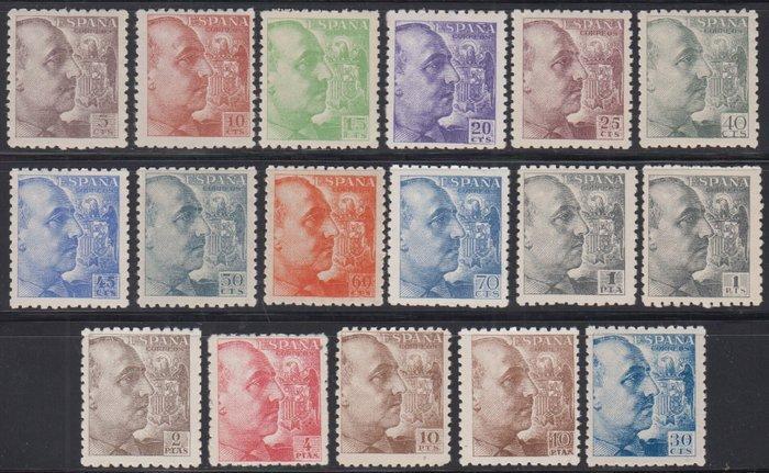 Spanje 1940/1945 - Complete serie. Generaal Franco. - Edifil, Postzegels en Munten, Postzegels | Europa | Spanje