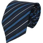 SALE!  Blauwe stropdas met wit/blauwe strepen, Nieuw, Met patroon, Losse Blouse Kraagjes, Verzenden