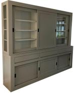 Buffetkast zijdegrijs Schagen 260cm dichte middendeur, Ophalen of Verzenden, Nieuw