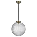 Hanglamp bolvormig - glas met messing -  diameter 30 cm, Huis en Inrichting, Lampen | Hanglampen, Verzenden, Nieuw