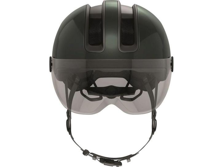 Abus HUD-Y ACE - Fietshelm - Oplaadbaar achterlicht - Moss, Fietsen en Brommers, Fietsaccessoires | Fietshelmen, Zo goed als nieuw