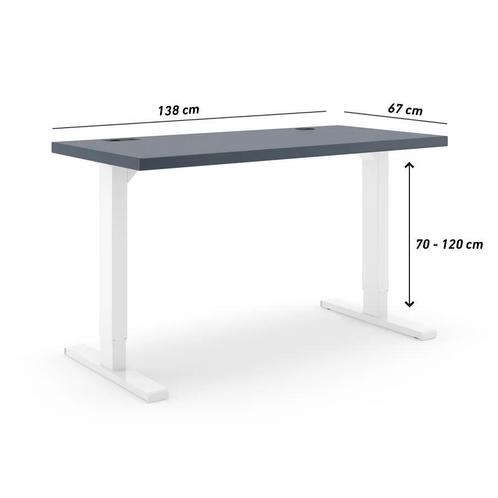 Actiforce Zit-sta bureau 138x67cm - Blauw - Back to school!!, Huis en Inrichting, Bureaus, Stabureau, Nieuw, Elektrisch, In hoogte verstelbaar