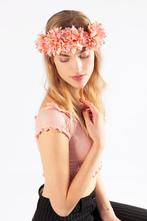 Bloemenkrans Haar Dahlia Peach Roze Bloemen Haarband Elf, Kleding | Dames, Carnavalskleding en Feestkleding, Ophalen of Verzenden