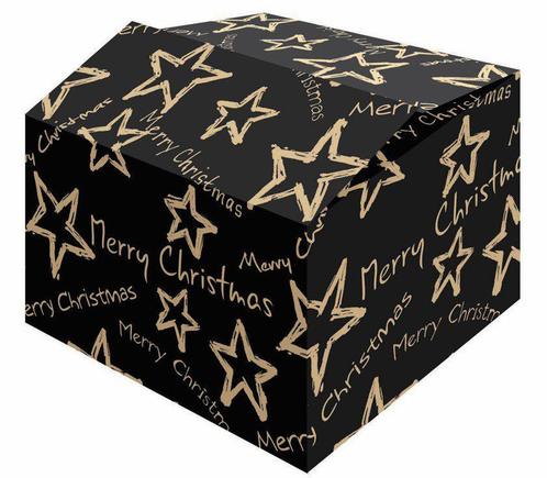 Pakketdoos Kerst Stars Black FSC - per 15 stuks, Diversen, Kerst, Nieuw, Ophalen of Verzenden