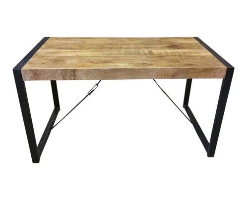 Eettafel mangohout & metaal 160 x 90 cm, Huis en Inrichting, Tafels | Eettafels, Nieuw, Ophalen of Verzenden