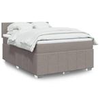 vidaXL Boxspring met matras stof taupe 140x190 cm, Verzenden, Stof, Nieuw, Tweepersoons
