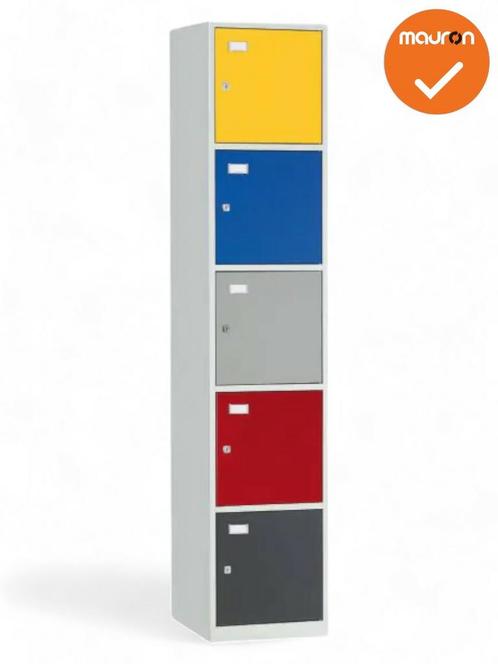 Mauforce Kledingkast - 5-deurs - 195x40x45cm - Gekleurd, Zakelijke goederen, Kantoor en Winkelinrichting | Kantoormeubilair en Inrichting