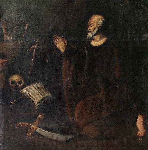 Spaanse school (XVII) - Santo penitente, Antiek en Kunst, Kunst | Schilderijen | Klassiek