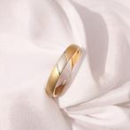 Gematteerde bicolor gouden ring (witgoud, geelgoud), Sieraden, Tassen en Uiterlijk, Ringen, 18 tot 19, Gebruikt, Overige kleuren