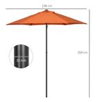 TRUUSK Parasol Ø196 Cm, Draaibare Parasol Met Knikfunctie, Z, Verzenden, Nieuw