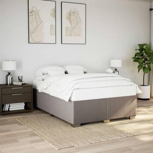 vidaXL Bedframe zonder matras stof taupe 140x200 cm, Huis en Inrichting, Slaapkamer | Bedden, 140 cm, 200 cm, Tweepersoons, Nieuw