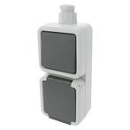 Peha combinatie schakelaar wandcontactdoos opbouw wissel, Doe-het-zelf en Verbouw, Elektra en Kabels, Ophalen of Verzenden, Nieuw