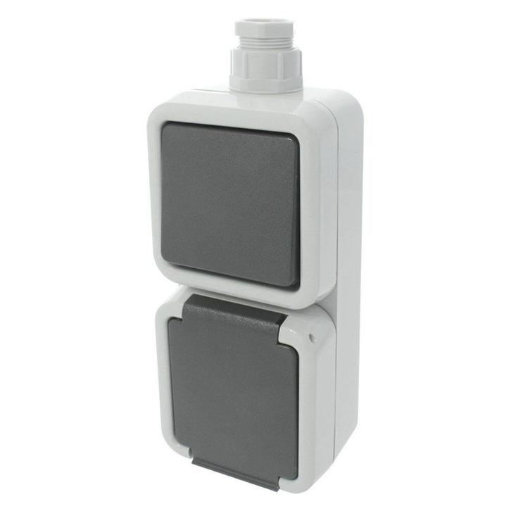 Peha combinatie schakelaar wandcontactdoos opbouw wissel, Doe-het-zelf en Verbouw, Elektra en Kabels, Ophalen of Verzenden