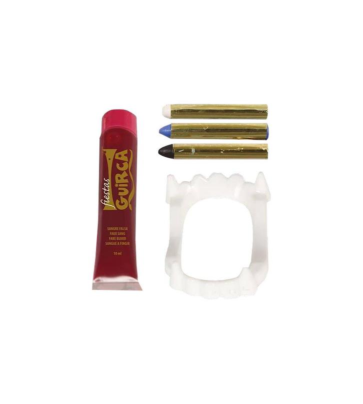 Schminkset Vampier met Gebit 20ml, Hobby en Vrije tijd, Feestartikelen, Nieuw, Verzenden