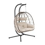 Polyrotan Dubbele Hangstoel Aria - Beige - Incl. Onderstel &, Tuin en Terras, Tuinstoelen, Verzenden, Nieuw