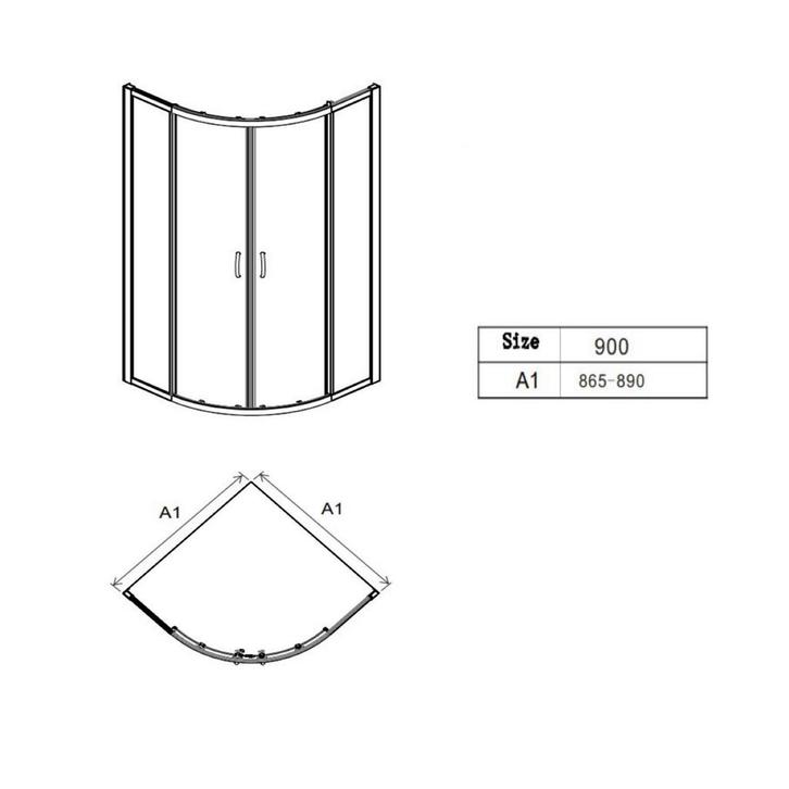 Aanbieding: Douchecabine Lacus Panarea Kwartrond Chinchilla, Doe-het-zelf en Verbouw, Sanitair, Ophalen of Verzenden