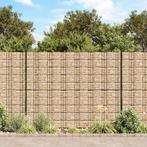 vidaXL Tuinscherm grof steenpatroon 35x0,19 m PVC beige, Verzenden, Nieuw, Kunststof