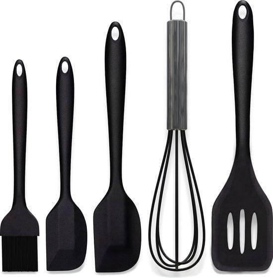 HI NATURE™ Spatel set van 5 stuks - Spatel silicone -, Huis en Inrichting, Keuken | Potten en Pannen, Zo goed als nieuw, Ophalen of Verzenden