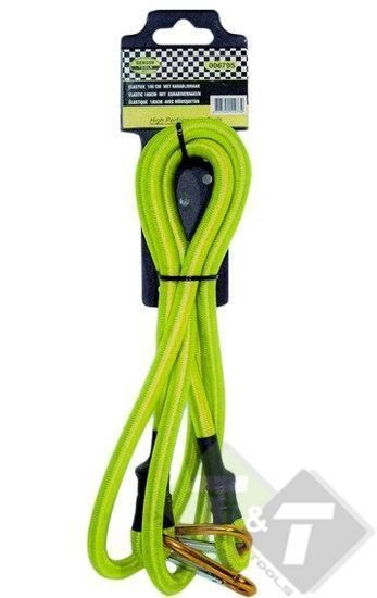 Gele Elastiek Met Karabijnhaak180cm - Spanelastiek Met Haken, Doe-het-zelf en Verbouw, Hang- en Sluitwerk, Overige typen, Nieuw