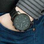 Fossil Nate JR1401 Herenhorloge 50 mm - Zwart, Verzenden, Nieuw