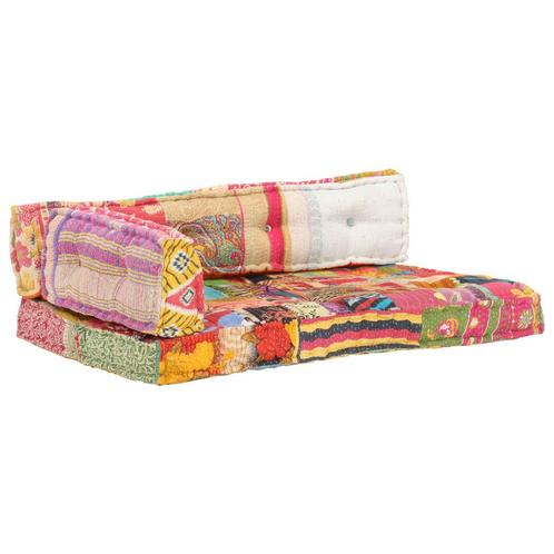 vidaXL Bankkussen pallet stof patchwork meerkleurig, Huis en Inrichting, Woonaccessoires | Kussens, Nieuw, Verzenden