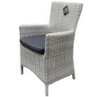Capri Riccione dining tuinset 110 cm rond 5-delig wit, Ophalen of Verzenden, Nieuw, Wicker