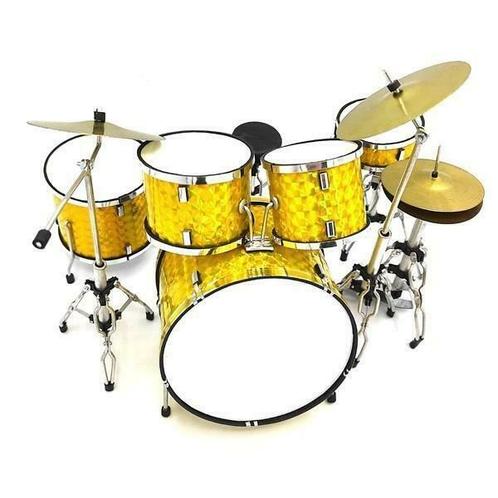 Miniatuur decoratief geel drumstel, Verzamelen, Muziek, Artiesten en Beroemdheden, Overige typen, Nieuw, Ophalen of Verzenden