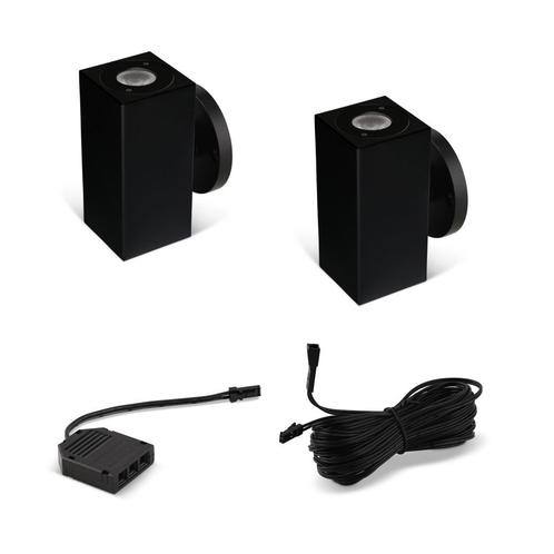 Ledisons LED-wandlamp Jelsi up-down zwart 12V - 2 spots, Huis en Inrichting, Lampen | Spots