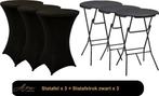 3x Zwarte Statafel + zwarte Statafelrok x 3 – 80 cm Dia x., Ophalen of Verzenden, Nieuw
